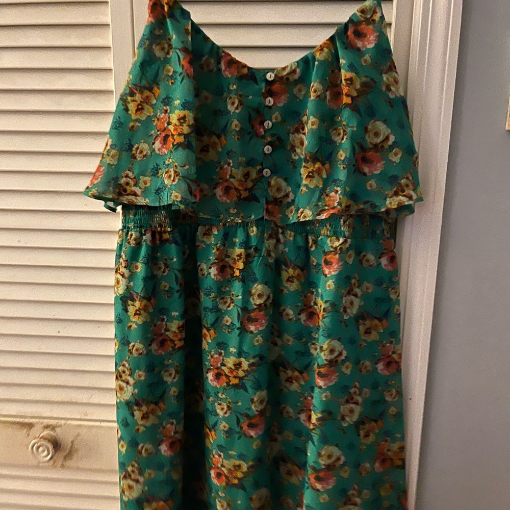 Xhilaration Teal Floral women Dress